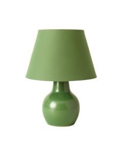 Vale Bluff Table Lamp With A Plain Fabric Shade - Green