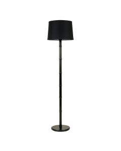 Fern Branch Floor Lamp With A Plain Fabric Shade - Black (synthetic illustration; no displayed measurements)