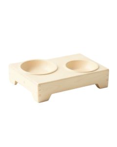 Dawn Dell Pet Feeding Stand With Two Plain Empty Bowls - Ivory