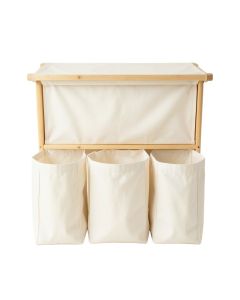 Rowan Crest Laundry Sorting Station With Plain Removable Bags - Ivory