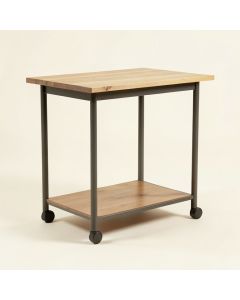 Fortville Kitchen Cart With Wood Top (synthetic illustration; no displayed measurements)