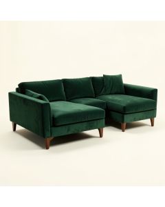 Agyen 108 '' Wide Velvet Left Hand Facing Sofa & Chaise (synthetic illustration; no displayed measurements)