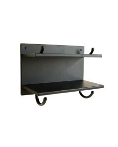 Oak Crossing Wall-Mounted Entryway Organizer Shelf - Black (synthetic illustration; no displayed measurements)