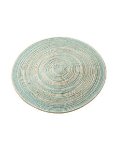 Aradia Braided Cotton Aqua Area Rug