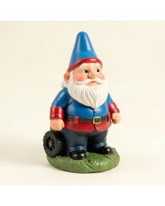 Bulldoze And The Garden Gnome Statue (synthetic illustration; no displayed measurements)