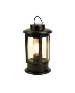 Sunjoy Contemporary Small Black Powered Led Outdoor Lantern (synthetic illustration; no displayed measurements)