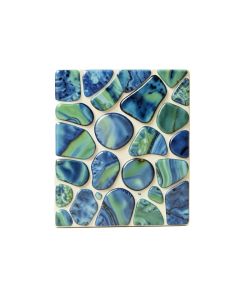 1 '' X 8 '' Authentic Seashell Tile Decorative Mosaic In Blue/Green Abalone (synthetic illustration; no displayed measurements)