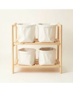 Dune Bluff Laundry Sorting Station With Plain Removable Bags - Ivory (synthetic illustration; no displayed measurements)
