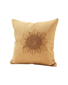 Sunflower Jute Throw Pillow (synthetic illustration; no displayed measurements)