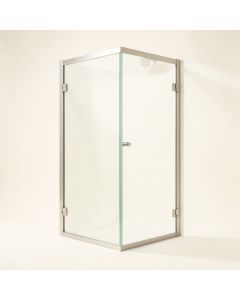Aqua Fold 33.5 '' W X 72 '' H Pivot Semi-Frameless Shower Door (synthetic illustration; no displayed measurements)