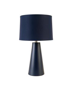 Pine Dale Table Lamp With A Plain Fabric Shade - Navy