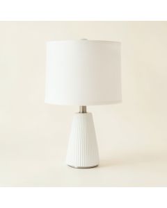 River Bluff Table Lamp With A Plain Fabric Shade - White (synthetic illustration; no displayed measurements)