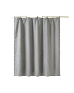 Alder Dell Shower Curtain Hanging Flat From A Plain Rod - Gray (synthetic illustration; no displayed measurements)