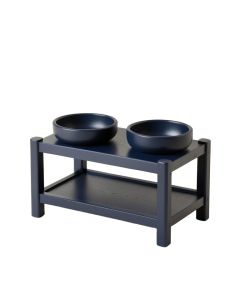 Ash Dale Pet Feeding Stand With Two Plain Empty Bowls - Navy (synthetic illustration; no displayed measurements)