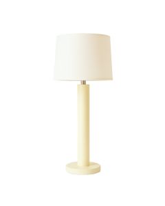 Oak Bridge Floor Lamp With A Plain Fabric Shade - Ivory (synthetic illustration; no displayed measurements)