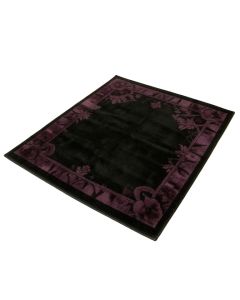 Ergin Wool Black/Plum Area Rug