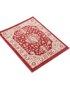 Power Loom Red/Cream Area Rug (synthetic illustration; no displayed measurements)