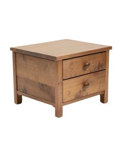 Eielt Solid Wood 2 - Drawer End Table (synthetic illustration; no displayed measurements)