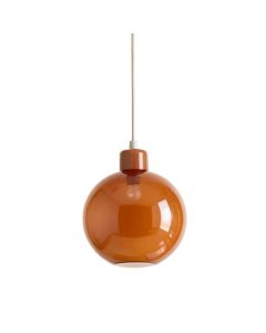 Cliff Bend Pendant Light Suspended From One Plain Cable - Terracotta