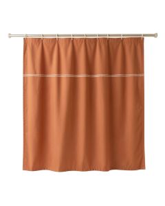 Stone Crest Shower Curtain Hanging Flat From A Plain Rod - Terracotta (synthetic illustration; no displayed measurements)