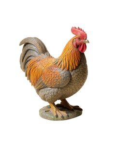 Squatting Rooster Figurine