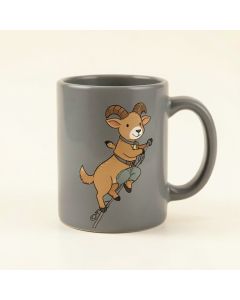 Mccullum Funny Cute Goat Mountain Climbing Or Rock Climbing Cartoon Coffee Mug (synthetic illustration; no displayed measurements)