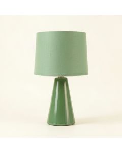 Dune Arc Table Lamp With A Plain Fabric Shade (synthetic illustration; no displayed measurements)