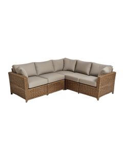 Jamyria 110 '' Wide Outdoor Patio Sectional With Cushions (synthetic illustration; no displayed measurements)