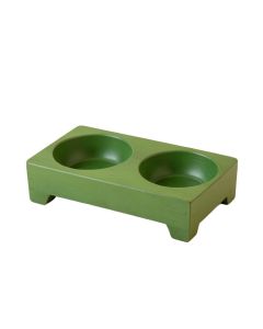 Dune Bridge Pet Feeding Stand With Two Plain Empty Bowls - Green (synthetic illustration; no displayed measurements)