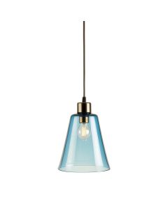 Oak Crest Pendant Light Suspended From One Plain Cable - Blue (synthetic illustration; no displayed measurements)
