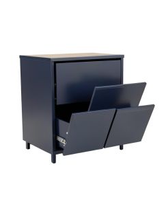 Hill Crossing Freestanding Pull-Out Hamper Cabinet - Navy