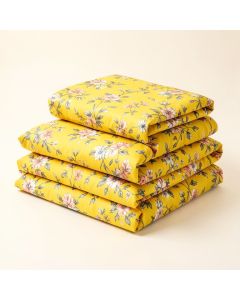 Yellow Floral Duvet Cover Set (synthetic illustration; no displayed measurements)