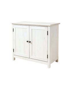 White-Washed Wood Storage Cabinet