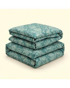Everett Teal Reversible Damask Comforter Set (synthetic illustration; no displayed measurements)
