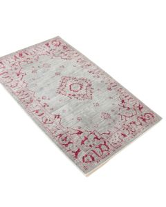 Katie Oriental Light Gray / Fuchsia Area Rug