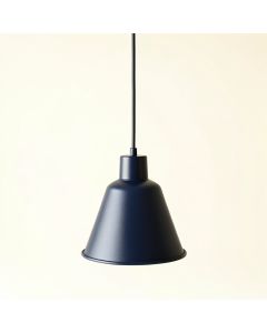 Slate Arc Pendant Light Suspended From One Plain Cable - Navy (synthetic illustration; no displayed measurements)