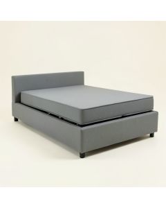 Platform Bed With Adjustable Trundle , Gray , Twin Size (synthetic illustration; no displayed measurements)
