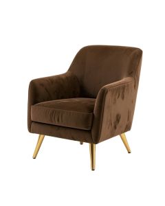 Modern Soft Velvet Material Brown Ergonomics Accent Chair (synthetic illustration; no displayed measurements)