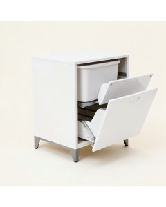 Cedar Crest Freestanding Pull-Out Hamper Cabinet - White (synthetic illustration; no displayed measurements)