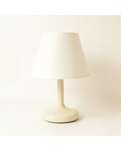 Lake Bridge Table Lamp With A Plain Fabric Shade - Ivory (synthetic illustration; no displayed measurements)
