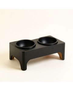 Alder Field Pet Feeding Stand With Two Plain Empty Bowls - Black (synthetic illustration; no displayed measurements)