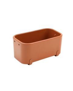 Slate Canyon Empty Railing Planter With Integral Brackets - Terracotta (synthetic illustration; no displayed measurements)