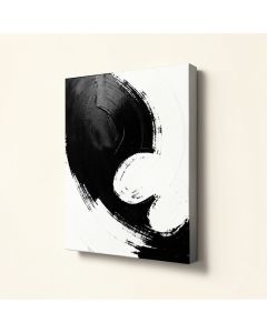 Abstract Halfway In Black And White Paint - Wrapped Canvas Graphic Art Print (synthetic illustration; no displayed measurements)
