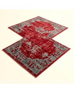 Chan Abstract Red/Gray Area Rug (synthetic illustration; no displayed measurements)