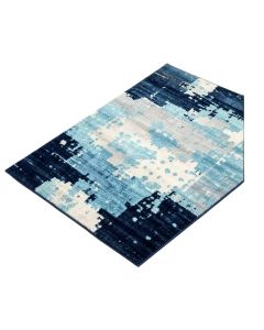 Burnstad Abstract Navy/Aqua/Light Gray/White Area Rug