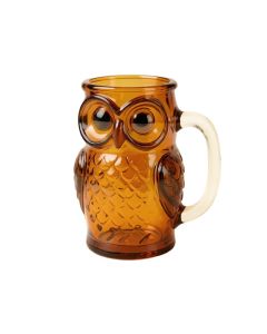 Owl 12 Oz . Glass Beer Mug