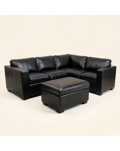 Eward 111 '' Wide Leather Match Reversible Sofa & Chaise With Ottoman (synthetic illustration; no displayed measurements)