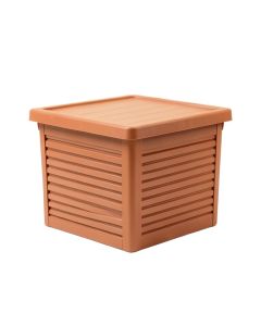 Meadow Bluff Closed Outdoor Storage Box - Terracotta (synthetic illustration; no displayed measurements)