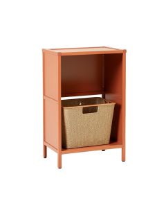 Sage Crest Freestanding Pull-Out Hamper Cabinet - Terracotta