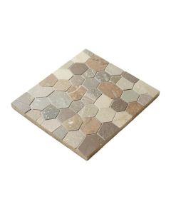 Literati 1.62 '' X 3 '' Beveled Engineered Stone Honeycomb Mosaic Tile (synthetic illustration; no displayed measurements)